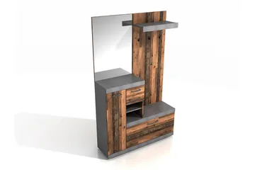 Samekia Garderob 120 cm - Vit/Grå - Möbler - Hall & entré - Möbelset för hall & entré