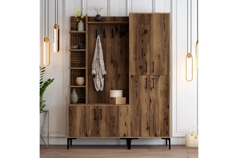 Schmida Hallmöbelset 150 cm - Mörkbrun - Möbler - Hall & entré - Möbelset för hall & entré