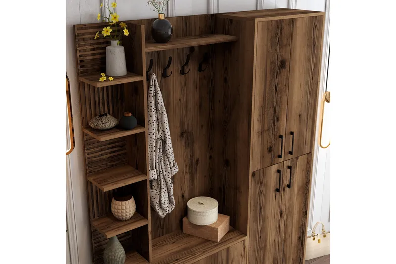 Schmida Hallmöbelset 150 cm - Mörkbrun - Möbler - Hall & entré - Möbelset för hall & entré