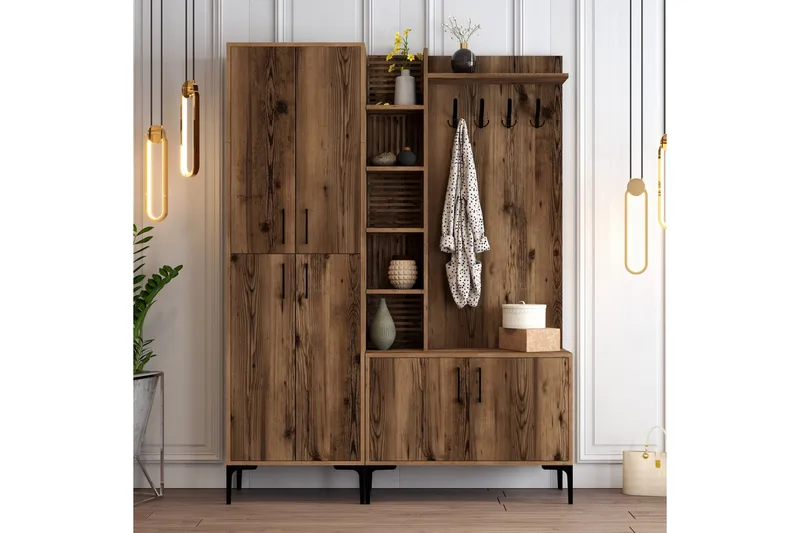 Schmida Hallmöbelset 150 cm - Mörkbrun - Möbler - Hall & entré - Möbelset för hall & entré