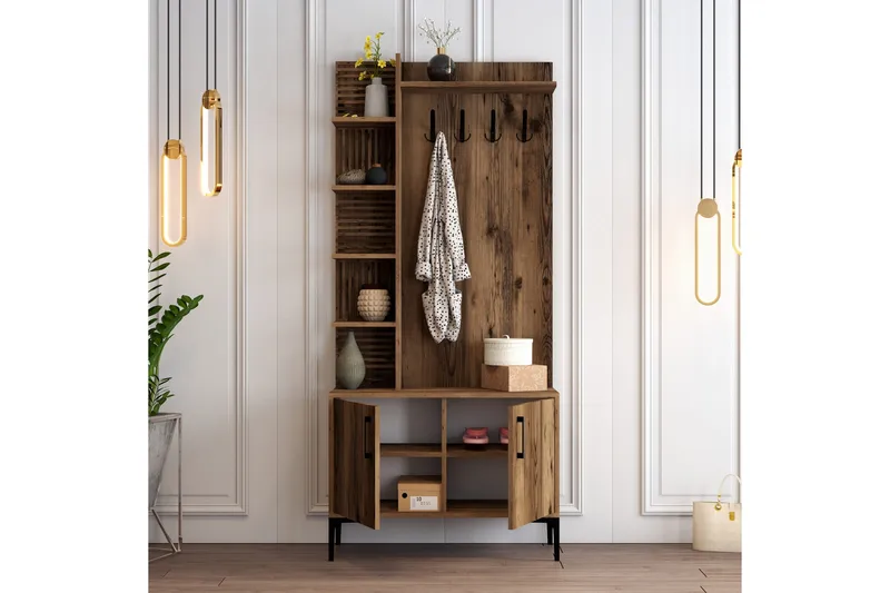 Schmida Hallmöbelset 90 cm - Mörkbrun - Möbler - Hall & entré - Möbelset för hall & entré