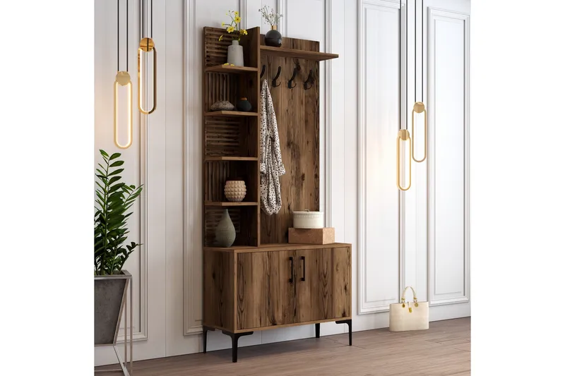 Schmida Hallmöbelset 90 cm - Mörkbrun - Möbler - Hall & entré - Möbelset för hall & entré