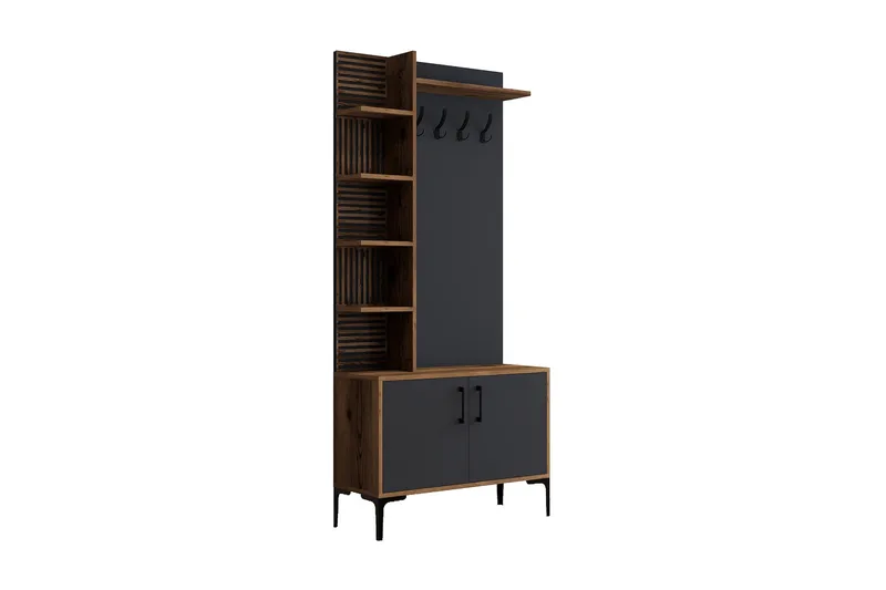 Schmida Hallmöbelset 90 cm - Mörkbrun/Antracit - Möbler - Hall & entré - Möbelset för hall & entré