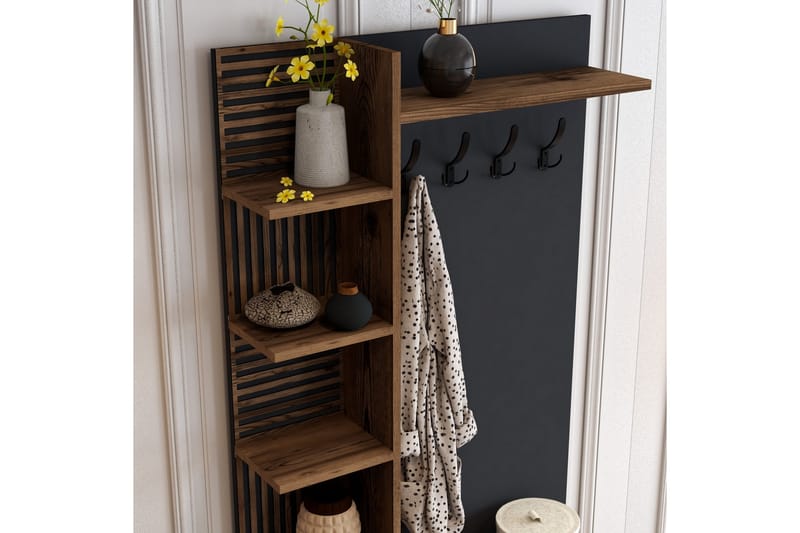 Schmida Hallmöbelset 90 cm - Mörkbrun/Antracit - Möbler - Hall & entré - Möbelset för hall & entré