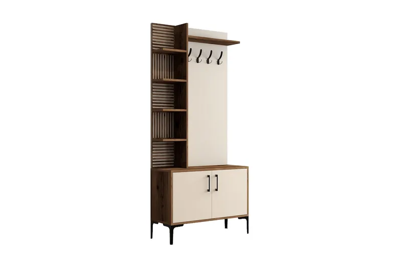 Schmida Hallmöbelset 90 cm - Mörkbrun/Beige - Möbler - Hall & entré - Möbelset för hall & entré