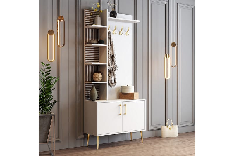 Schmida Hallmöbelset - Guld/Vit - Möbler - Hall & entré - Möbelset för hall & entré