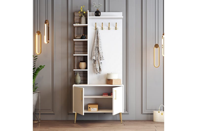 Schmida Hallmöbelset - Guld/Vit - Möbler - Hall & entré - Möbelset för hall & entré