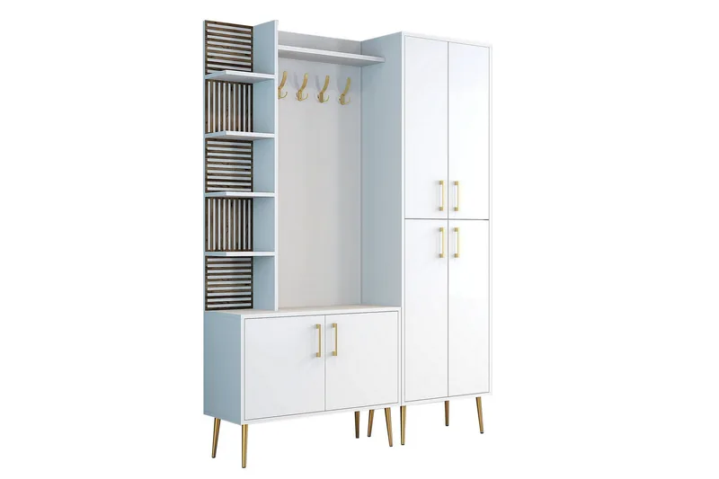 Schmida Hallmöbelset - Guld/Vit - Möbler - Hall & entré - Möbelset för hall & entré