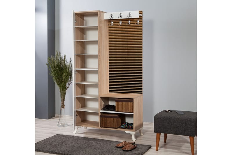 STENBYN Klädförvaring 100 cm Brun - Möbler - Hall & entré - Möbelset för hall & entré