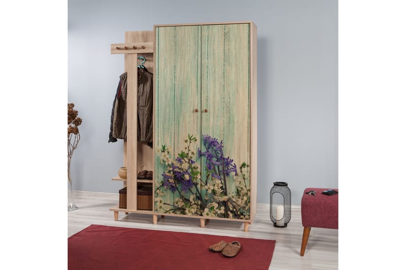 STENBYN Klädförvaring 135 cm Brun - Brun - Möbler - Hall & entré - Möbelset för hall & entré