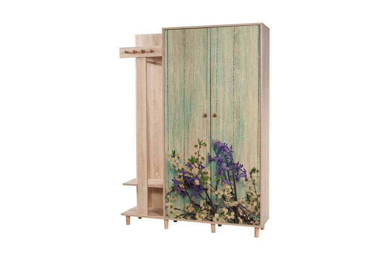STENBYN Klädförvaring 135 cm Brun - Brun - Möbler - Hall & entré - Möbelset för hall & entré