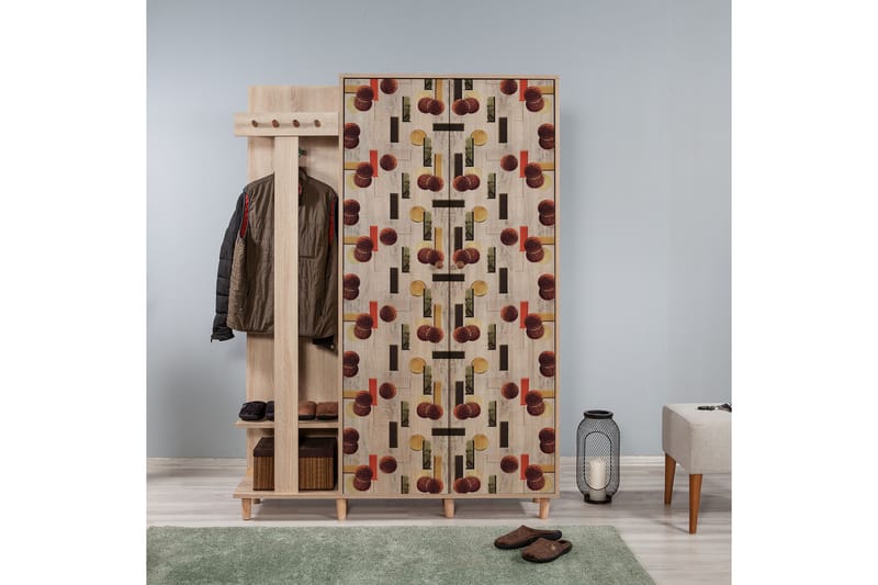 STENBYN Klädförvaring 135 cm Brun - Brun/Ek - Möbler - Hall & entré - Möbelset för hall & entré