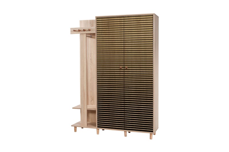 STENBYN Klädförvaring 135 cm Brun - Brun/Flerfärgad - Möbler - Hall & entré - Möbelset för hall & entré