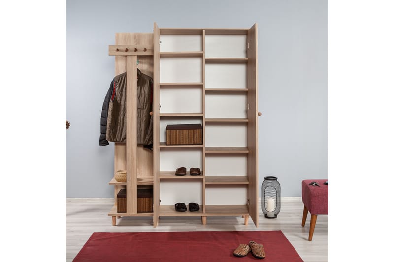 STENBYN Klädförvaring 135 cm Brun - Ek/Brun - Möbler - Hall & entré - Möbelset för hall & entré