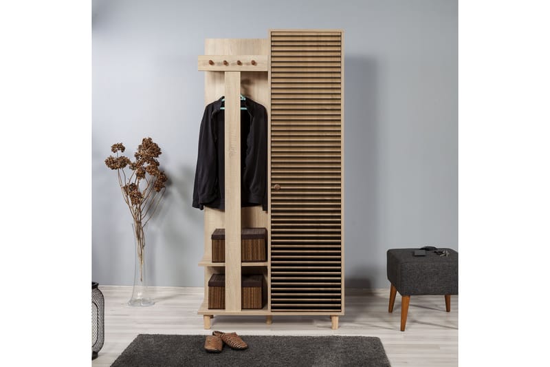 STENBYN Klädförvaring 90 cm Brun - Möbler - Hall & entré - Möbelset för hall & entré