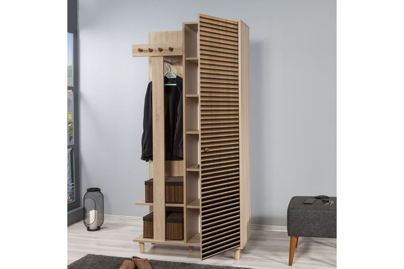 STENBYN Klädförvaring 90 cm Brun - Möbler - Hall & entré - Möbelset för hall & entré