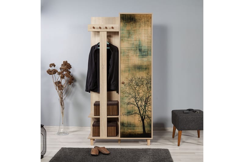 STENBYN Klädförvaring 90 cm Brun - Möbler - Hall & entré - Möbelset för hall & entré