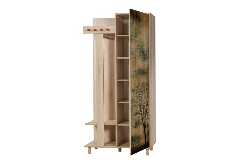STENBYN Klädförvaring 90 cm Brun - Möbler - Hall & entré - Möbelset för hall & entré