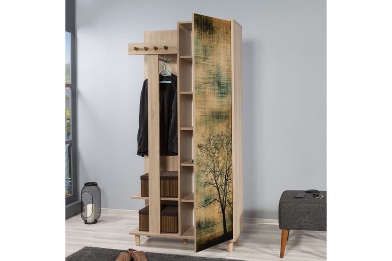 STENBYN Klädförvaring 90 cm Brun - Möbler - Hall & entré - Möbelset för hall & entré