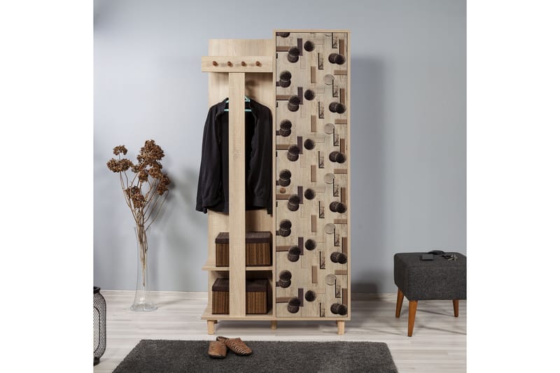 STENBYN Klädförvaring 90 cm Brun - Möbler - Hall & entré - Möbelset för hall & entré