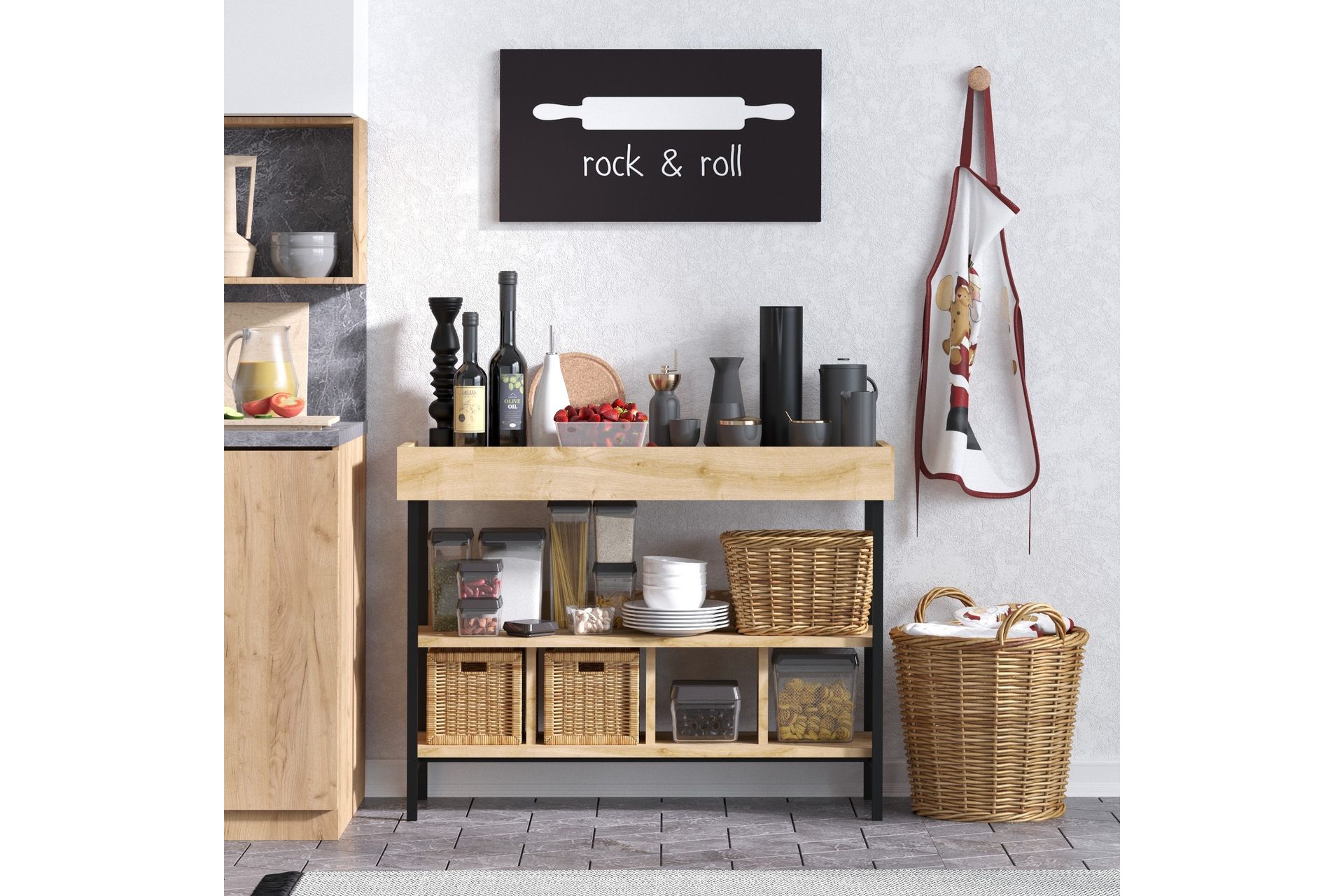 UKEIGH Hallmöbelset 35x103 cm Natur/Vit - Möbler - Hall & entré - Möbelset för hall & entré
