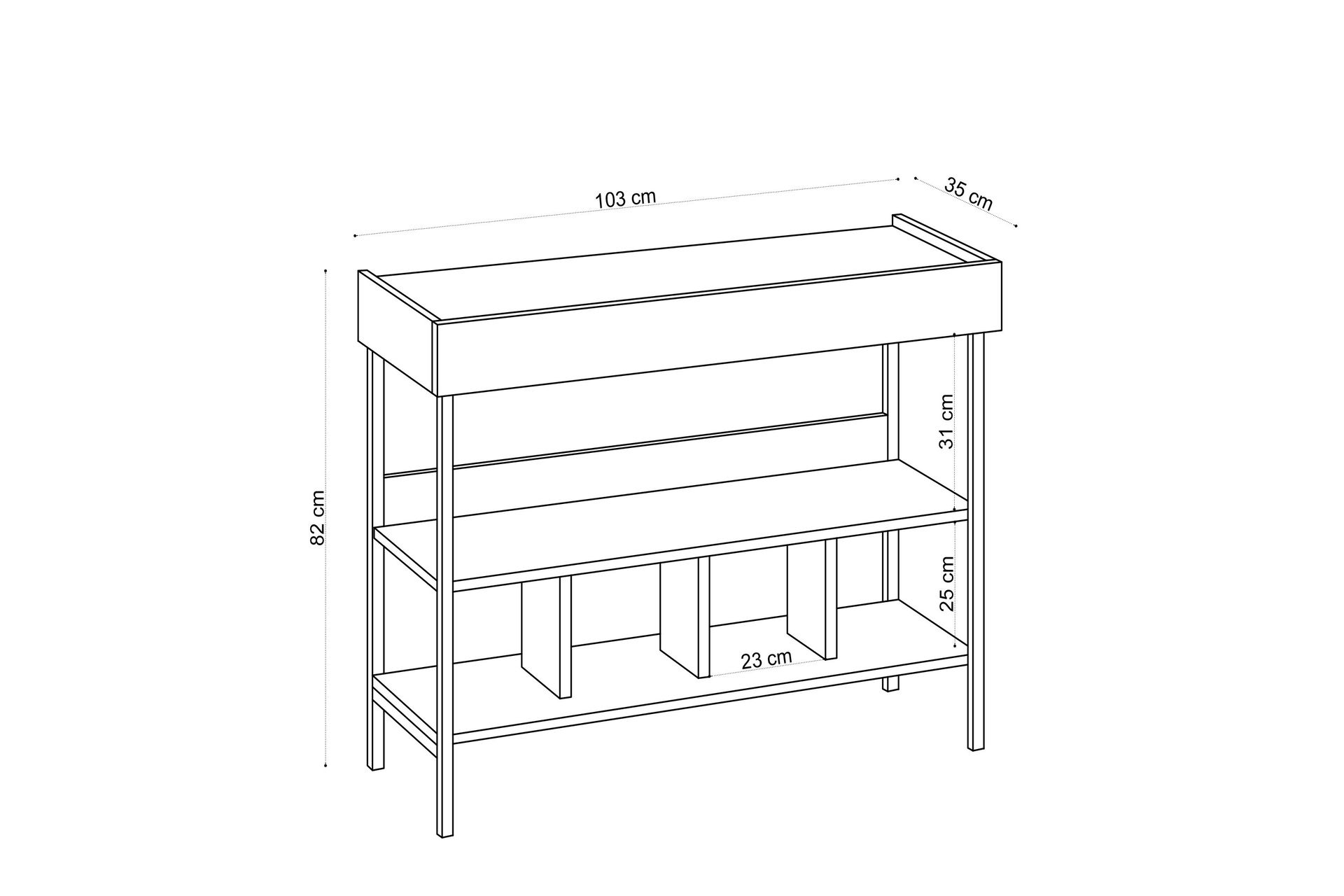 UKEIGH Hallmöbelset 35x103 cm Natur/Vit - Möbler - Hall & entré - Möbelset för hall & entré