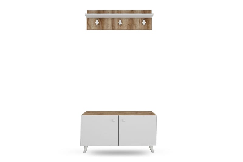 URGHHAM Hallmöbelset 40x100 cm Natur/Vit - Möbler - Hall & entré - Möbelset för hall & entré