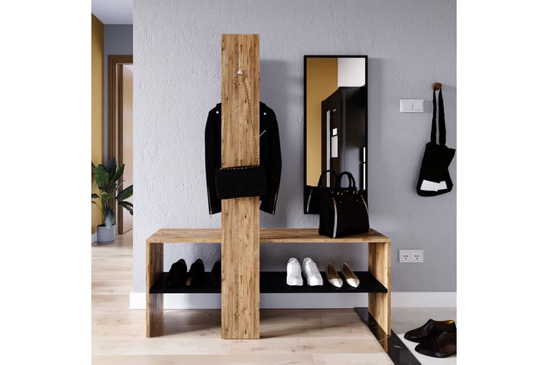 VANDORF Hallmöbelset 100 cm Natur - Möbler - Hall & entré - Möbelset för hall & entré
