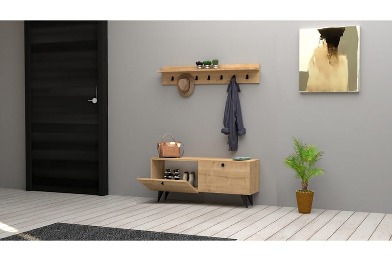 VASS Hallmöbelset 35x113 cm Natur - Möbler - Hall & entré - Möbelset för hall & entré