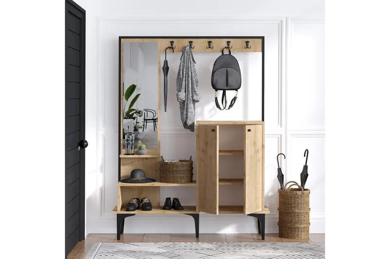 Yogsaes Hallmöbelset 35x114 cm - Natur/Vit - Möbler - Hall & entré - Möbelset för hall & entré