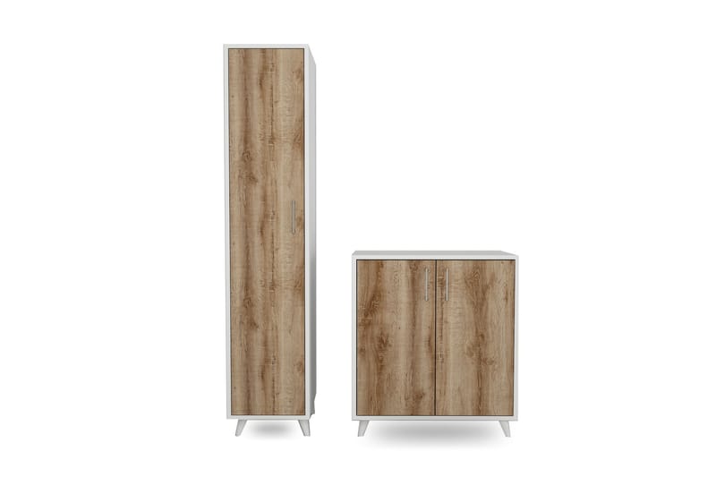 ZREMDING Hallmöbelset 180x120 cm Natur/Vit - Möbler - Hall & entré - Möbelset för hall & entré