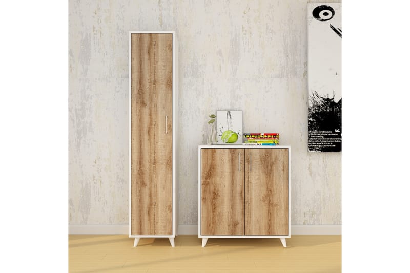 ZREMDING Hallmöbelset 180x120 cm Natur/Vit - Möbler - Hall & entré - Möbelset för hall & entré