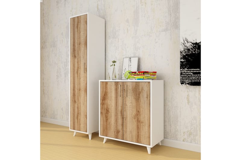 ZREMDING Hallmöbelset 180x120 cm Natur/Vit - Möbler - Hall & entré - Möbelset för hall & entré