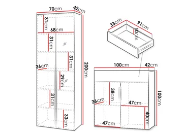 Myren Hallmöbel 170 cm - beige - Möbler - Hall & entré - Möbelset för hall & entré