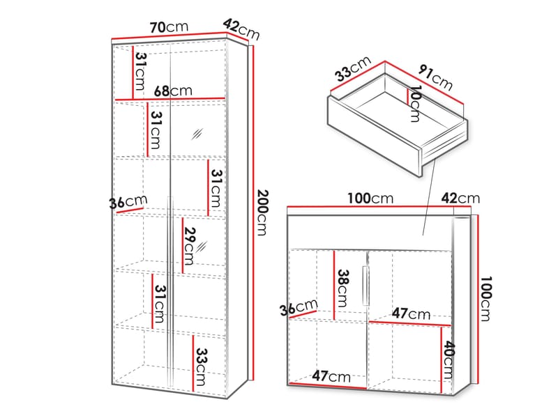 Myren Hallmöbel 170 cm - beige - Möbler - Hall & entré - Möbelset för hall & entré