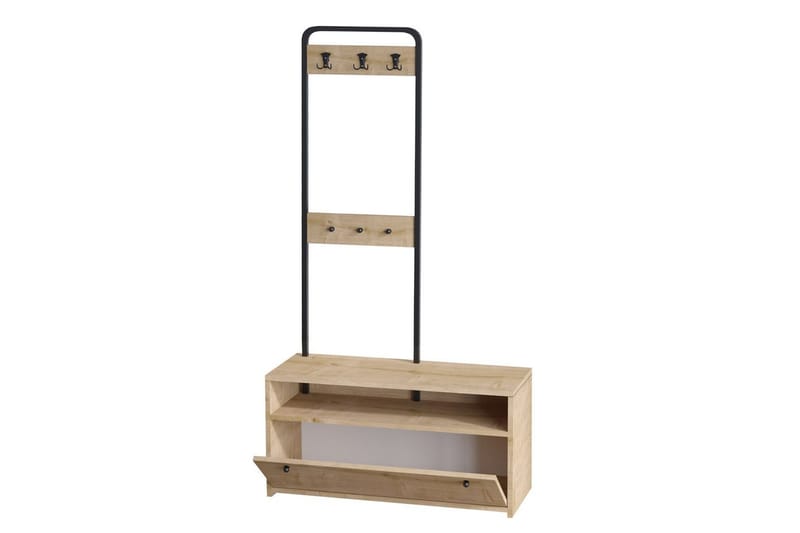 Orlis Hallmöbelset - Valnöt/Svart - Möbler - Hall & entré - Möbelset för hall & entré