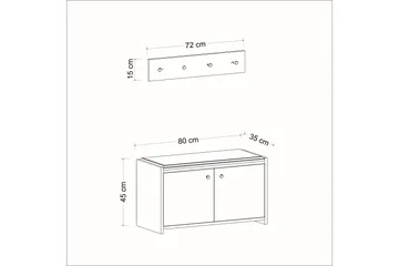 Ostwerwal Hallmöbelset Antracit - Antracit - Möbler - Hall & entré - Möbelset för hall & entré
