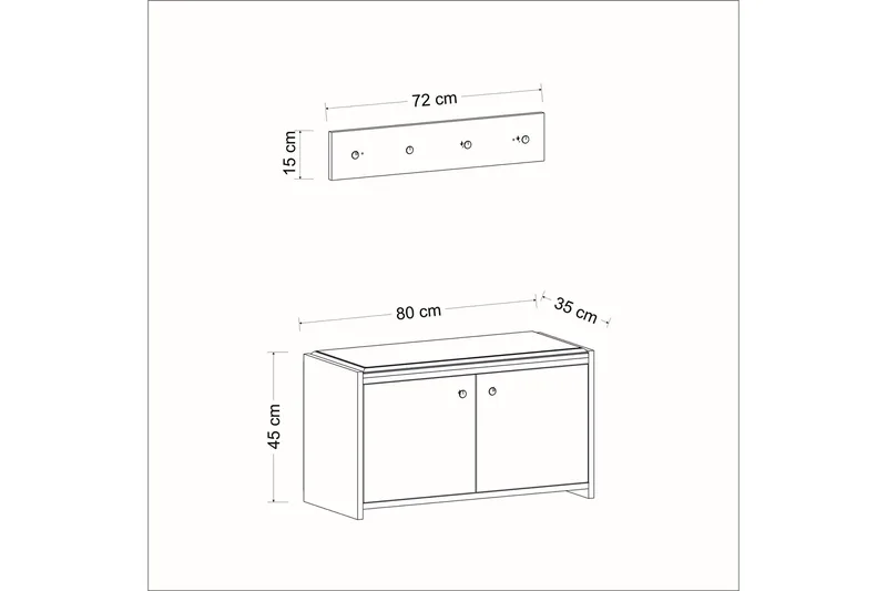 Ostwerwal Hallmöbelset Antracit - Hanah Home - Möbler - Hall & entré - Möbelset för hall & entré