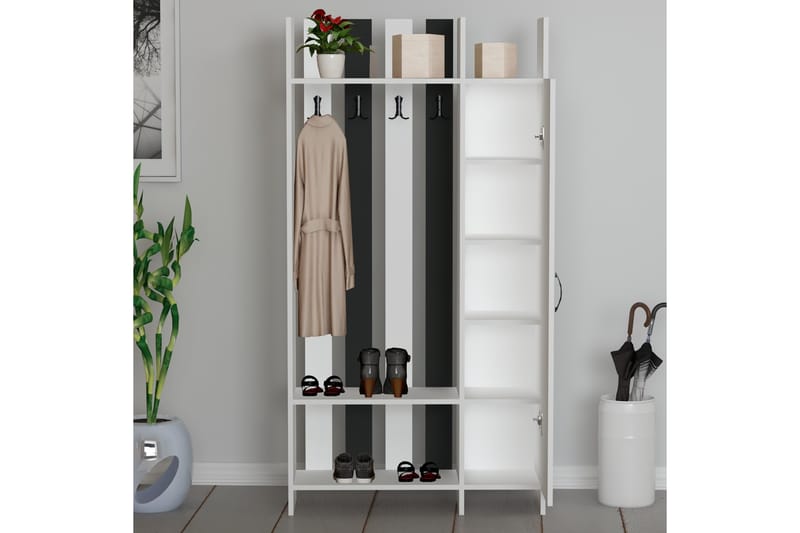 PRO Hallmöbelset Vit/Antracit - Möbler - Hall & entré - Möbelset för hall & entré