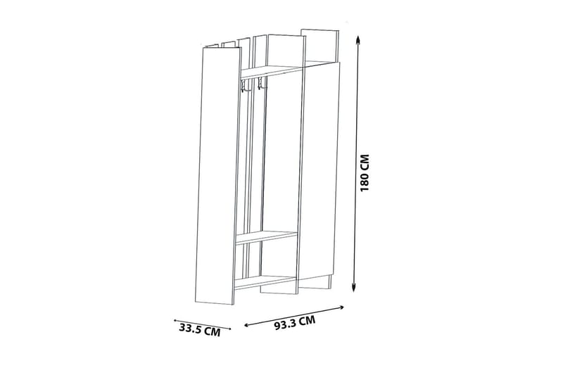 PRO Hallmöbelset Vit/Antracit - Möbler - Hall & entré - Möbelset för hall & entré