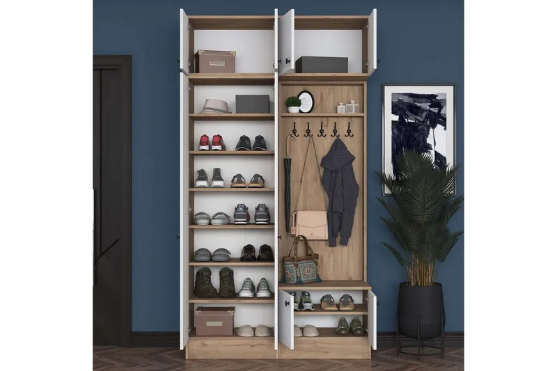 Quorra Hallmöbelset - Valnöt/Vit - Möbler - Hall & entré - Möbelset för hall & entré