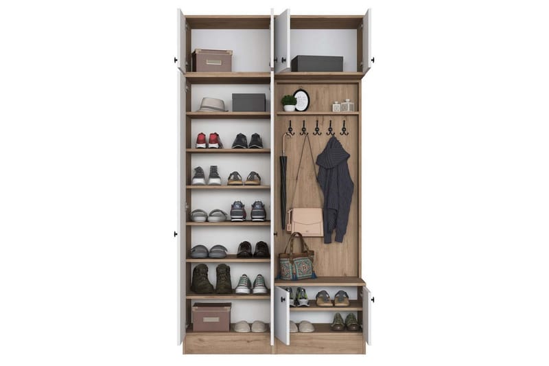 Quorra Hallmöbelset - Valnöt/Vit - Möbler - Hall & entré - Möbelset för hall & entré