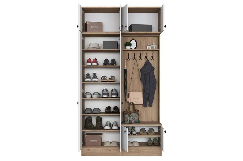 Quorra Hallmöbelset - Valnöt/Vit - Möbler - Hall & entré - Möbelset för hall & entré