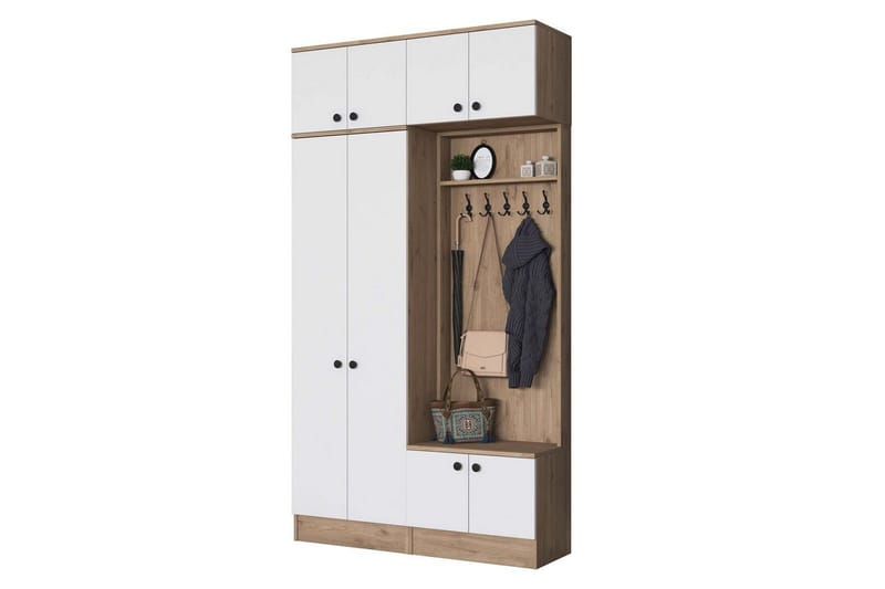 Quorra Hallmöbelset - Valnöt/Vit - Möbler - Hall & entré - Möbelset för hall & entré