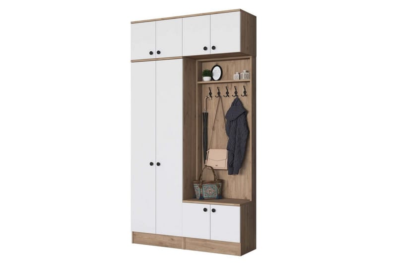 Quorra Hallmöbelset - Valnöt/Vit - Möbler - Hall & entré - Möbelset för hall & entré
