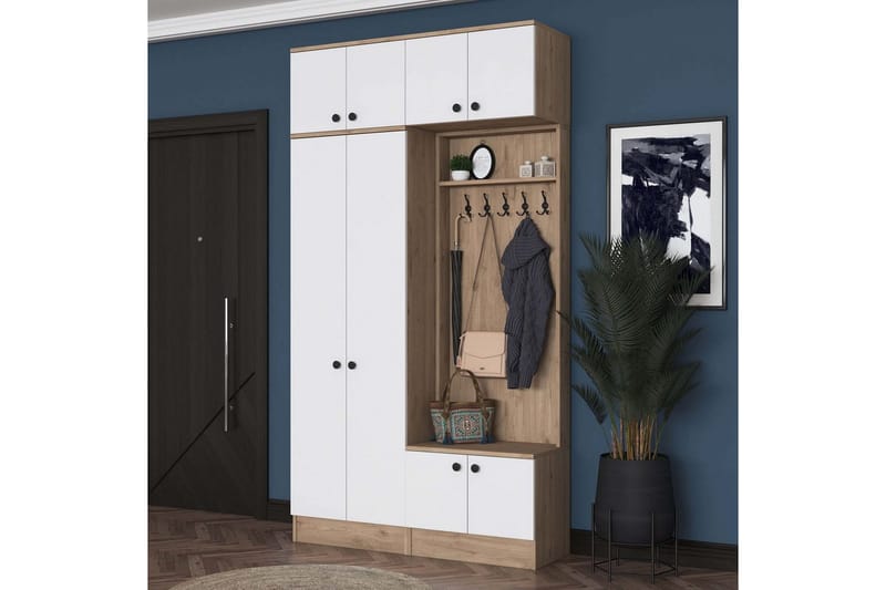 Quorra Hallmöbelset - Valnöt/Vit - Möbler - Hall & entré - Möbelset för hall & entré