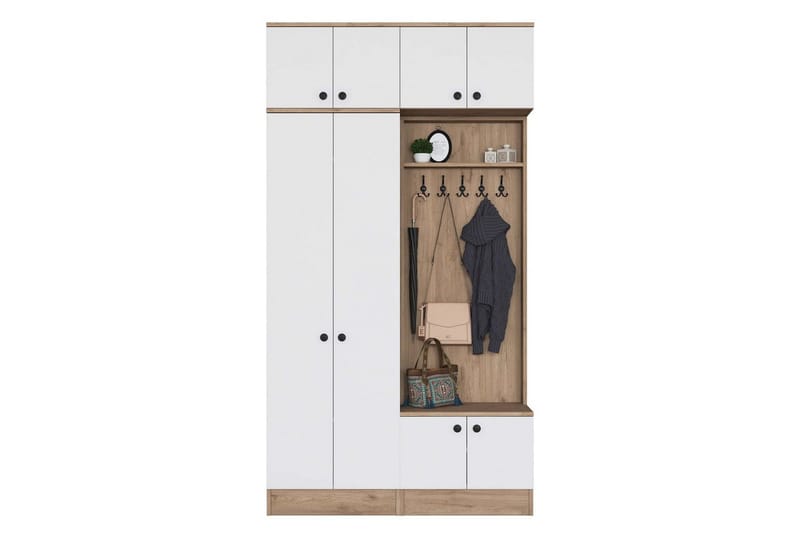 Quorra Hallmöbelset - Valnöt/Vit - Möbler - Hall & entré - Möbelset för hall & entré