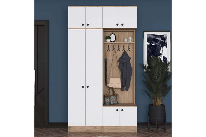 Quorra Hallmöbelset - Valnöt/Vit - Möbler - Hall & entré - Möbelset för hall & entré