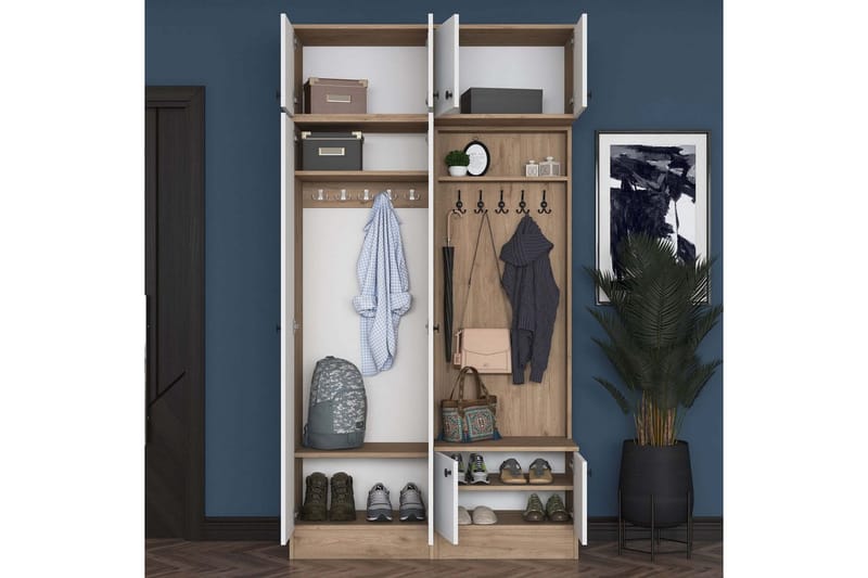 Quorra Hallmöbelset - Valnöt/Vit - Möbler - Hall & entré - Möbelset för hall & entré