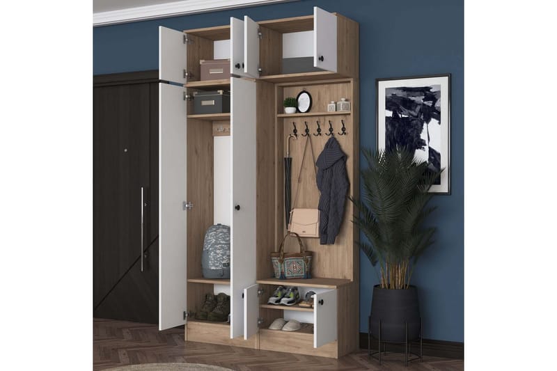 Quorra Hallmöbelset - Valnöt/Vit - Möbler - Hall & entré - Möbelset för hall & entré